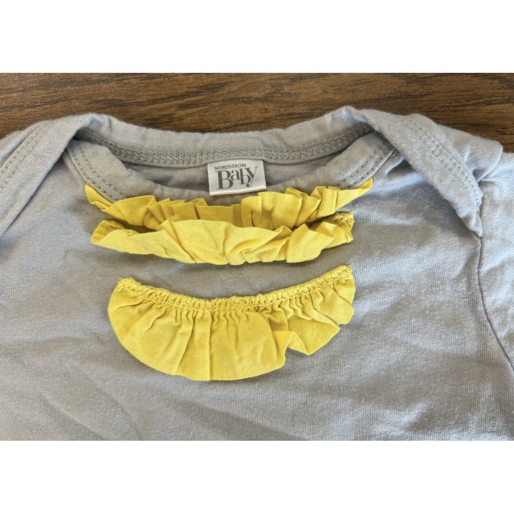 9m‎ Nordstrom Baby Gray Yellow Ruffles - Picture 2 of 4